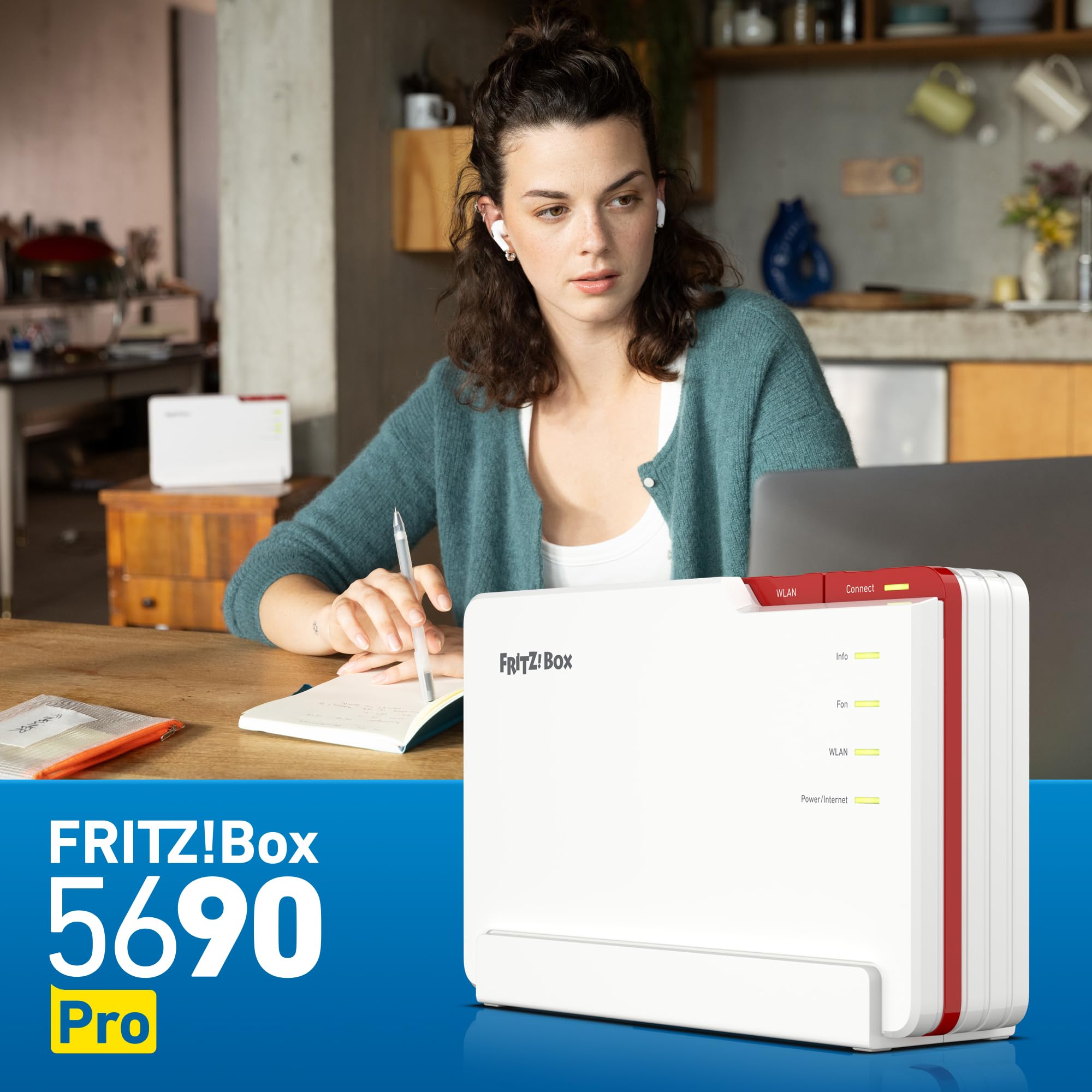 FRITZ!Box 5690 Pro – Wi-Fi 7 DSL/Glasfaser-Router, Triband bis 18,5 GBit/s, WLAN Mesh, DECT, für Glasfaser & DSL